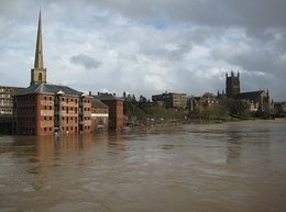 Flooded River Severn in Worcester