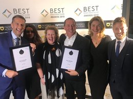 Simon Trippett (Director) and Stuart Nash (Partner) of The Property Centre with the Gold Award for Best Lettings Agent (South West) and Bronze award for Best Sales Estate Agent (South West)